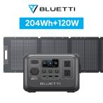 ショッピングソーラー BLUETTI ポータブル電源 ソーラーパネル セット AC2A+120W 204Wh/300W 小型軽量 家庭用 蓄電池 5年保証 (サージ600W) UPS機能 スマホ対応 アウトドア用