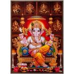 インドの神様 ガネーシャ神 お守りステッカー×1枚[004]　India God【Ganesa】Small sticker (Charm)【富】【商業】【学問】【繁栄】【成功】【群衆の長】