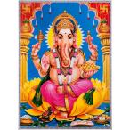 インドの神様 ガネーシャ神 お守りステッカー×1枚[006]　India God【Ganesa】Small sticker (Charm)【富】【商業】【学問】【繁栄】【成功】【群衆の長】