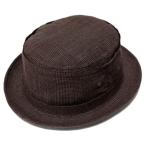 ニューヨークハット　NEW YORK HAT　　 帽子 ポークパイハット 　3058 PLAID LINEN STINGY　 Brown