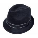 Borsalino（ボルサリーノ） 帽子 カジュアルハット[ショートブリムレスコー]（B1154）, チャコールグレーｘホワイトライン