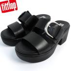 ショッピング決算 フィットフロップ  サンダル レディース レザー サイズ ( US6/23-23.5cm) fit flop FITFLOP PILAR LEATHER SLIDE PLATFORMS EW2-090 ブラック【アウトレット】