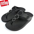 ショッピングhalo フィットフロップ  サンダル レディース サイズUS8/24cm  厚底  FITFLOP HALO BEAD-CIRCLE LEATHER TOE-POST SANDALS HM8-001 BLACK