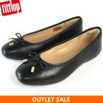 【アウトレットセール】フィットフロップ レディース 靴 フラットシューズ パンプス バレーシューズ レザー FITFLOP DELICATO BOW HX8-001 ブラック