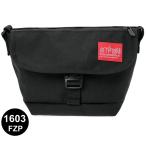 マンハッタンポーテージ メッセンジャーバッグ  1603FZP ブラック Manhattan Nylon Messenger Bag Flap Zipper Pocket 302460