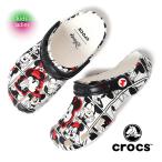 ショッピングCROCS crocs クロックス ミッキー サンダル アンド ミニー クラシック クロッグ Mickey and Minnie Classic Clog WHITE/BLACK ( レディース 211483-90H )