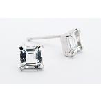 ピアス <br>K14WG スクエア<br>アクアマリン レディース 女性用 ジュエリー  華奢