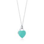 ティファニー TIFFANY ネックレス スターリングシルバー ティファニーブルー エナメル ハート チェーン77cm