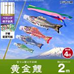 鯉のぼり ベランダ用 こいのぼり フジサン鯉 黄金鯉 2m 7点セット 格子金具付属 ベランダ プレミアムセット