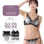 ショッピングセクシー ブラセット 福袋 3枚セット ノンワイヤー セクシー ブラジャー ショーツ 上下 下着 M L LL ブラ＆ショーツ 10代 20代 30代 40代 プレゼント