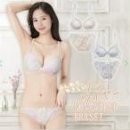ブラ&amp;ショーツ ブラセット ブラジャー ノンワイヤー グラデーション 花柄 シフォン ２WAY 下着 女性用下着 レディース ランジェリー 10代 20代 30代