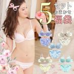 福袋 2020 レディース ブラジャー ショーツセット 5点セット ブラ＆ショーツセット 下着セット ブラセット 下着福袋 ブラ福袋 かわいい 盛れる ワイヤー パッド