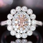 ピンクダイヤモンド 0.28ct/FOP/SI2 ピンクダイヤモンド 0.17ct ダイヤモンド 0.5ct プラチナ ピンクゴールド リング(指輪)【品質保証書/宝石鑑別書/AGTソ付】