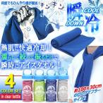 濡らして振るだけで何度でも瞬冷!ボトル入りクールタオル4色セット (涼しい COOL ロングマフラーサイズ 首に巻ける クーリッシュ 気持ちいい)