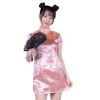 大人可愛いコスチューム「攻めるチャイナ服ミニピンク」  (桃色 コスプレ チャイナドレス ミニスカート超ミニスカートデザイン 衣装 仮装 ハロウィン)