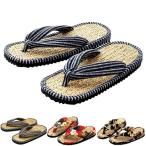 自然草100％荒縄凹凸で足裏爽快刺激！京彩民芸縄草履  (サンダル 素足 履き心地 疲れにくい 鼻緒 日本製 畳調の織り上げ 爽快 刺激 職人 足裏をマッサージ)