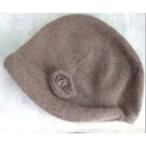 アンゴラ混花付きフード帽子 ブラウン K11801