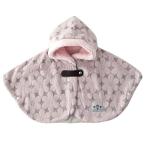 DORACO ベビー ポンチョ 防寒 アウター マント コート 子供 キッズ 赤ちゃん フード付き 日本製 (フラワーピンク)
