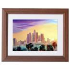 夕映えのロサンゼルス/ミッシェル・バテュ(ミニフレームアート)