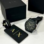 アルマーニエクスチェンジ 腕時計 メンズ BOXセット クロノ トラベルタグ タグ ブラック ゴールド 腕時計 誕生日 プレゼント 父の日