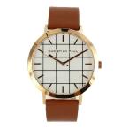 Yahoo! Yahoo!ショッピング(ヤフー ショッピング)クリスチャンポール メンズ レディース 43mm グリッド 格子柄 チェック ホワイト ブラウンレザー 茶色 天然皮革 GR-06 腕時計 誕生日 プレゼント 父の日