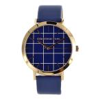 Yahoo! Yahoo!ショッピング(ヤフー ショッピング)クリスチャンポール メンズ レディース 43mm グリッド 格子柄 チェック ローズゴールド ブルーレザー 青色 天然皮革 GR-07 腕時計 誕生日 プレゼント 父の日