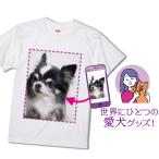 オリジナル ペット 写真 グッズ tシャツ プリント 犬 猫 作成 自作 安い 写真入り プレゼント 1枚から 愛犬 名前入り 綿100% ホワイト