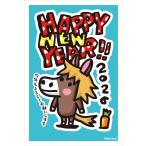 ショッピング年賀状 令和8年(2026年)用 午年 パック年賀状 キャラクター年賀状(3枚入り)【ちびギャラリー】CC307