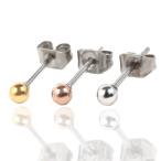 Yahoo! Yahoo!ショッピング(ヤフー ショッピング)サージカルステンレス ボール 丸 3mm カラー スタッド ピアス 選べる3カラー 両耳用