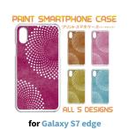 Galaxy S7 edge ケース カバー スマホケース SC-02H SCV33 和柄 夏 ドット sc02h scv33 ギャラクシー 片面 / TK-574
