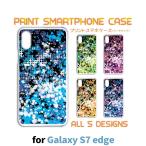 Galaxy S7 edge ケース カバー スマホケース SC-02H SCV33 ドット パターン sc02h scv33 ギャラクシー 片面 / TK-595