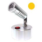 A.H.J 電池式 スタイリッシュ LED スポットライト JL【 小型 13cm 明るい 3W 】 卓上 角度調整 屋内用 昼白色／電球色/橙色/青色 (橙色)