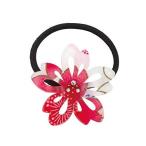 のレン 和風ヘアゴム サクラ 黒ゴム 髪ゴム ヘアアクセサリー 飾り付きヘアゴム 髪飾り 七五三 卒園式 入園式 入学式 卒業式 (541ピンク)