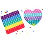 Lyonnais スクイーズ プッシュポップ プッシュポップバブル ２個セット 知育 スクイーズ玩具 大きい 学童 (四角　