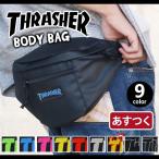 ウエストバッグ THRASHER スラッシャー ボディバッグ ボディーバッグ ワンショルダー ミニバッグ ポーチ スケーター メンズ レディース フェス ブランド 黒