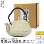 ギフト用 南部鉄器 急須 0.5L 及春 おしゃれ 日本製 カラーポット アイボリー ティーポット 桜模様 かわいい 可愛い 茶こし付 鉄瓶 プレゼント