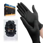 ニトリル手袋 黒 厚手 純ニトリル 【80枚/箱×5箱】 パウダーフリー ニトリルゴム 使い捨て 粉なし 超強力グリップ 破れにくい