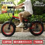 電動自転車 折りたたみ自転車 20インチ 電動アシスト自転車 電動バイク 7段変速 750W  アシスト自転車 自転車 電池取り外し 安い IP54防水 1年保証 公道不可