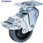 ハンマー クッションキャスター旋回式ゴム車輪 100mm 線径2.9mm ストッパー付  ▼309-3051 935BBE-FR100-29  1個