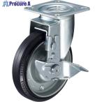 ハンマー プレート式 自在 キャスター 68X68(71X71) ストッパー付 ゴム車 100mm 中荷重  ▼342-2437 4132S-1R100  1個