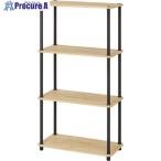 IRIS 211922 組立簡単スチールポールラック 4段ラック ナチュラル/ブラック  ■▼722-5621 SPR-4R590  1台