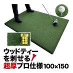 ウッドッティーを刺せるプロ仕様 TEEUP PRO RANGE MAT 150×100cm ラフ芝アプローチマット＆HIYOKOボール同梱 高重量12kg 35mm超厚ボリューム芝