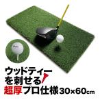 ショッピングRANGE ウッドッティーを刺せるプロ仕様 TEEUP PRO RANGE MAT 30×60cm 業務用高重量1.44kg 35mm超厚ボリューム芝