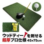 ウッドッティーを刺せるプロ仕様 TEEUP PRO RANGE MAT 45×75cm ラフ芝アプローチマット＆HIYOKOボール同梱 高重量2.7kg 35mm超厚芝搭載