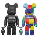 BE@RBRICK atmos BANDANA 100％ & 400％ BLACK／MULTI