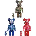 BE@RBRICK CLEAR ABC CAMO SHARK 100％ & 400％