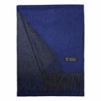 [バイヤー] ピュア カシミヤ 100％ リバーシブル マフラー 全6色【メンズ 男性】 カシミア 無地 厚手 大判 (ブルー × グレー) BYR0