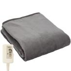ライフジョイ 電気毛布 敷き 140×80cm グレー 洗える フランネル 省エネ ふわふわ JCA552H