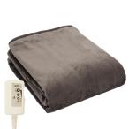 ライフジョイ 電気毛布 敷き ダークブラウン 140×80cm 洗える フランネル 省エネ ふわふわ JCA552B