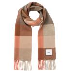 [matti totti] アプリコット×ブラウン カシミヤ マフラー カシミア マフラー 大判 厚手 メンズ チェック柄 チェック ストール 100